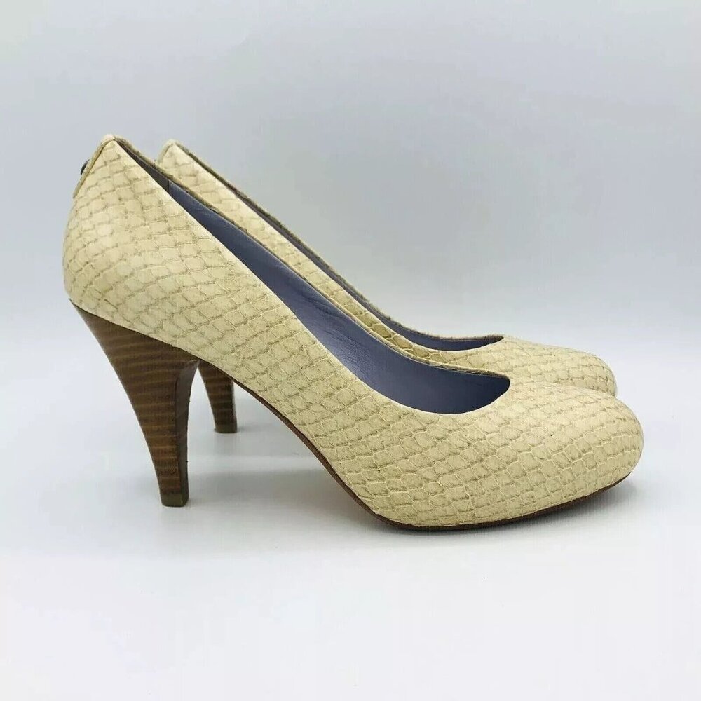 Johnston & Murphy Womens Shoes Size 7.5 M Heels Stiletto Snake Print Slip On